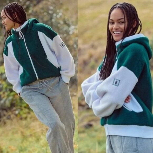 Free People "Hit The Slopes" Hoodie, XS, NWOT Evergreen Combo Size Large - Picture 1 of 5